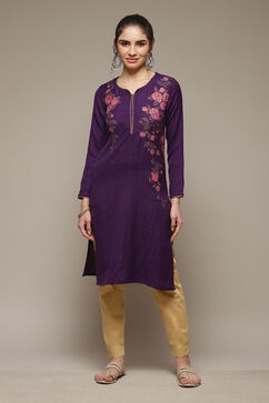 Phalsa Acrylic Straight Kurta image number 1