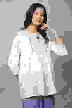 White Rayon Kalidar Tops image number 4