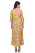 Yellow Flared Viscose Rayon Dress image number 4
