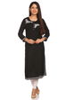 Black Cotton Straight Kurta image number 0