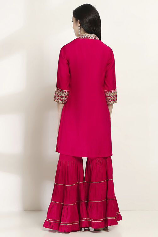 Red Viscose Straight SET image number 4