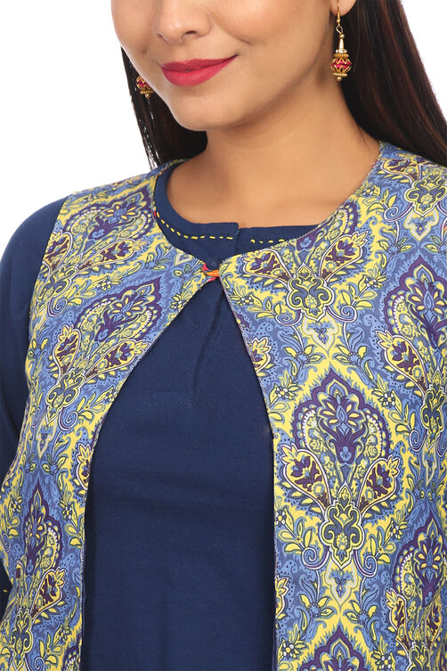 Indigo Straight Polyester Indie Top image number 1
