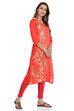 Red Cotton Kurta image number 3