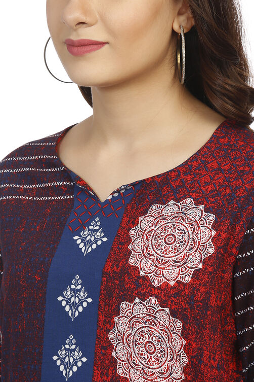 Indigo Straight Viscose Rayon Kurta image number 1