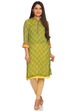 Green Cotton Straight Kurta image number 0