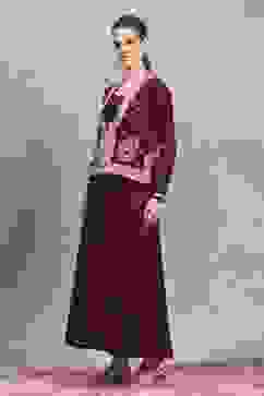 Red Polyester Blend Printed Kalidar Dress image number 2