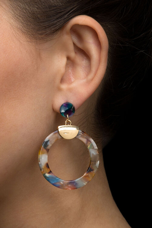 Multi Color Metal Brass Dangler Earrings image number 0