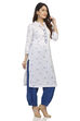 White Straight Cambric Cotton Kurta image number 2