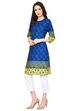Indigo Straight Polyester Kurta image number 2