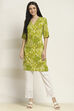 Blue Viscose Rayon Printed Straight Kurta image number 5