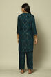 Peacock Blue Viscose Blend Straight Suit Set image number 4