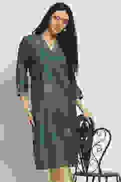 Green Printed Straight Kurta image number 6