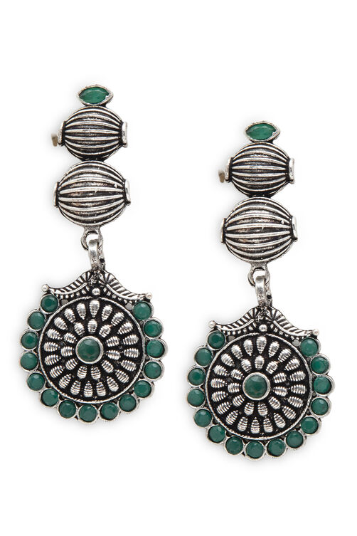 Green Metal Brass Earring image number 0