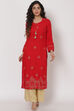 Red Viscose Rayon Kurta image number 0