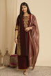 Maroon  Regular Solid Dupatta image number 0