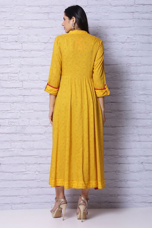 Mustard Viscose Rayon Dress image number 6