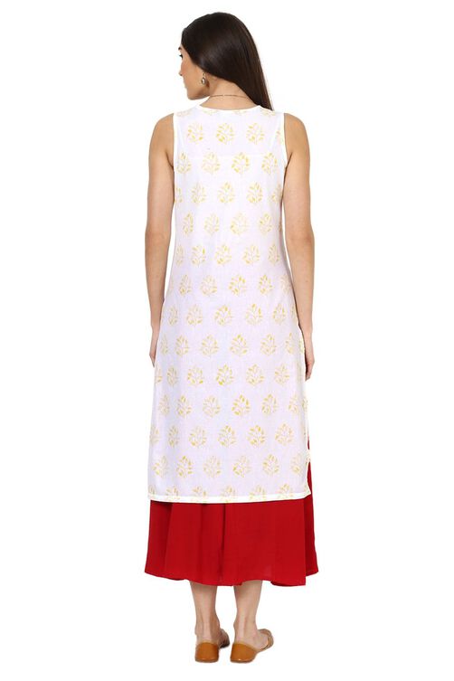 White Straight Cotton Kurta image number 3