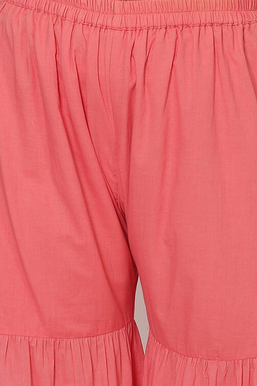 Peach Viscose Cotton Suit Set image number 1