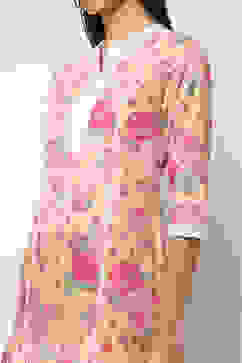 Pink Cotton Printed Straight Kurta Set image number 1