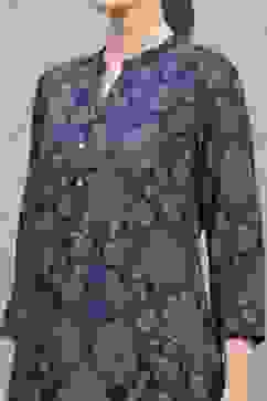 Blue Viscose Rayon Printed Straight Kurta image number 1