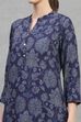 Blue Viscose Rayon Printed Straight Kurta image number 1