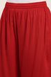 Red Viscose Polyester Viscose Rayon Kurta Pants Set image number 2