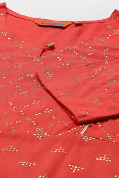 Coral LIVA Asymmetric Kurta image number 1