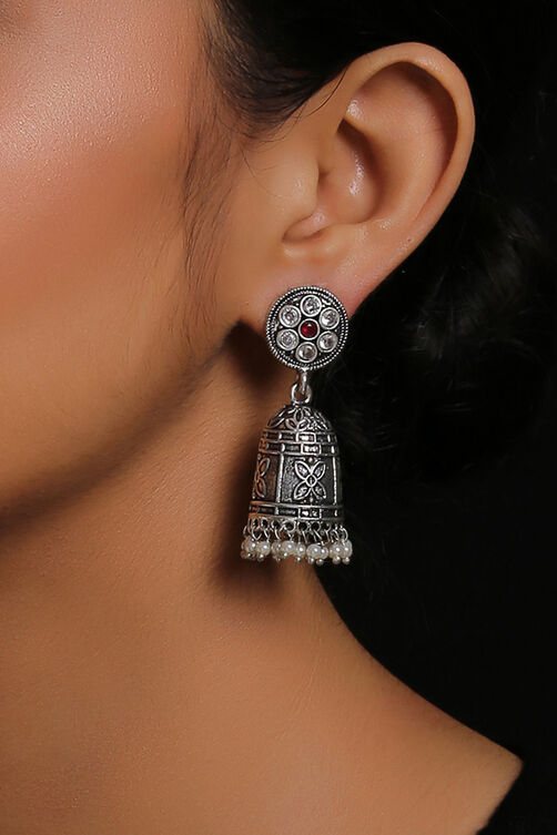 Red Metal Brass Earring image number 0