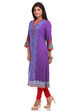 Purple Straight Cotton Kurta image number 3