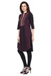 Black Straight Cotton Kurta image number 2