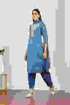 Green Cotton Straight Suit Sets image number 3