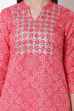 Pink Art Silk A-Line Kurta image number 1