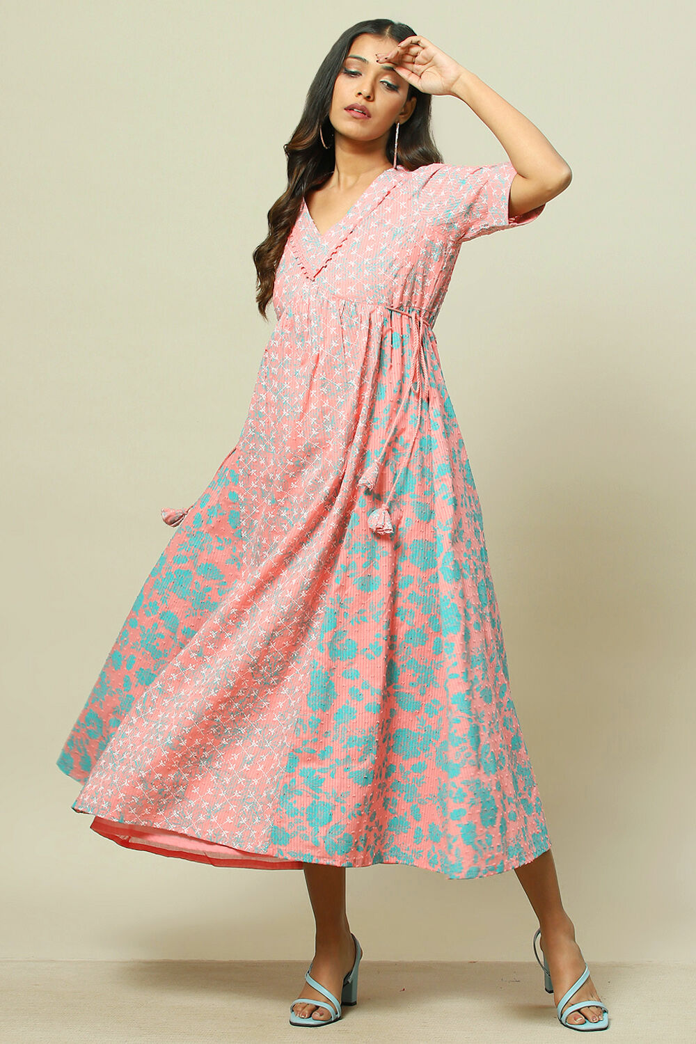 Coral cotton dress discount