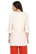 White Straight Viscose Rayon Indie Top image number 6