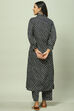 Red Striped Straight Kurta Set image number 4