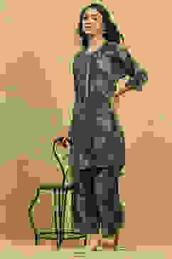 Green Viscose Blend Printed Straight Co-ord Set image number 0