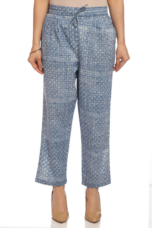 Indigo Cotton Slim Pants image number 0