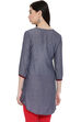Grey Straight Cotton Short Kurti image number 3