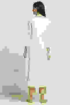 White Printed Flared Kurta image number 3