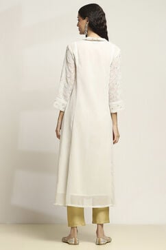 White Polyester Flared Kurta image number 3