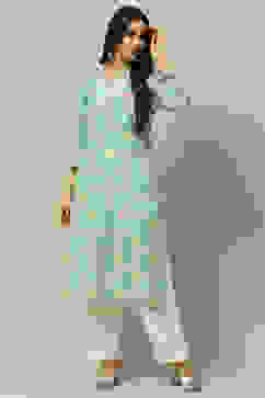 Green Rayon Staight Kurta image number 0