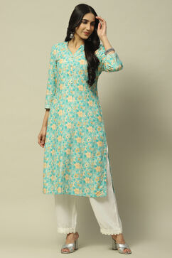 Green Rayon Staight Kurta image number 0