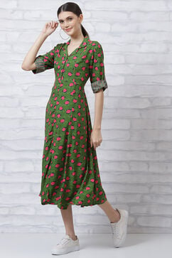 Green LIVA Kalidar Floral Dress image number 0