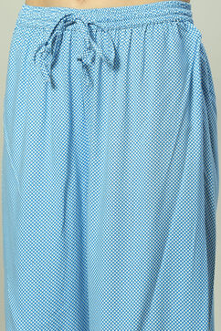 Light Blue LIVA Woven Straight Kurta Suit Set image number 2