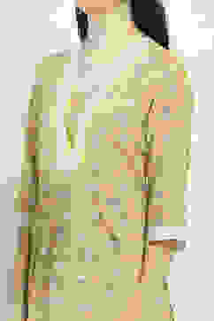 Yellow Cotton Blend Schiffli Co-ord Set image number 1