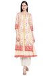 Peach Cotton Front Open Kurta image number 0