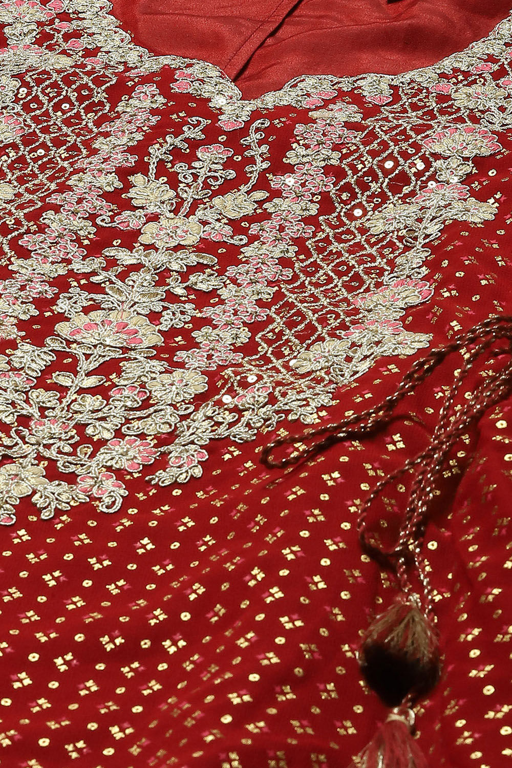 Ecru Polyester Kalidar Printed Kurta Legging Suit Set image number 1