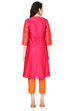 Pink Flared Polyester Kurta image number 4