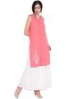 Red Cotton Straight Kurta image number 2
