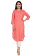 Pink Straight Viscose Kurta image number 0
